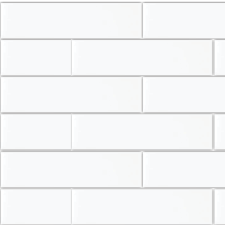 Wall Tile - Boardwalk White Glossy (rect half brick)